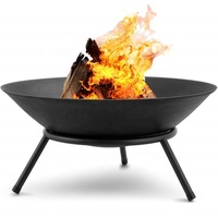 Cheminée de bois électrique pour l'extérieur, 60 w, brûleur de charbon de bois, rond profond, pour Patio et Camping, foyer métallique robuste