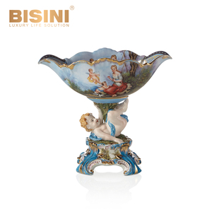 Pintoresca maceta de porcelana azul y blanca de estilo europeo con asas de cobre maceta ornamental de vida cortesana pintada <span class=keywords><strong>a</strong></span> <span class=keywords><strong>mano</strong></span> - Product Image 6