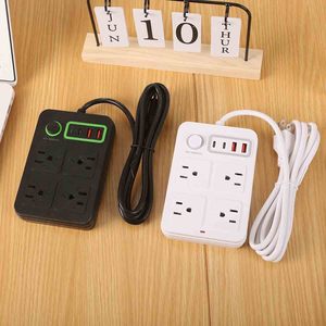Grenzüberschreitende Multifunktionale Mehrfachsteckdose mit 4 AC-Anschlüssen 2m Kabel 110V-250V für Heim- und Büronutzung - Product Image 1