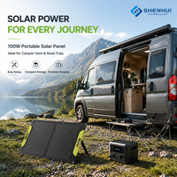 Panneau solaire portable 100W, design pliable, étanche IP67, chargeur solaire extérieur pour camping-car, camping, voyage