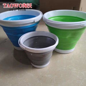 Taowo Collapsible Bucket 10L Portable Silicone Plastic Multi Purpose Outdoor Travel Car Wash <b>Water</b> <b>Container</b> - Product Image 1