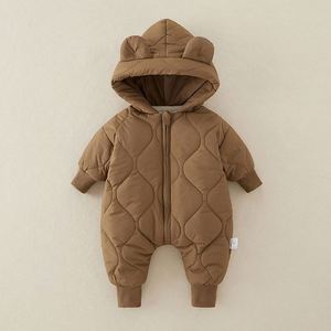 Mono de Invierno con Capucha de Forro Polar para Bebés Recién Nacidos y Niños Pequeños, Diseño de Oso de Dibujos Animados con Orejas - Product Image 4