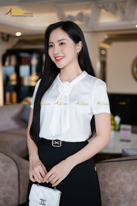 AVJ69 femmes bureau mode basique chemise haute couture forme standard bonne forme rétention à manches courtes jeune vente chaude - Product Image 4