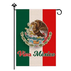 Bandera de jardín <span class=keywords><strong>Viva</strong></span> México, banderas decorativas de doble cara de 12x18 pulgadas, banderas de decoración exterior para patio, césped al aire libre - Product Image 1