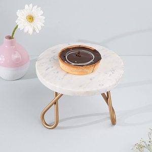 Bandeja redonda de mármol fino para servidor de pastel de diseño de mármol nuevo de calidad superior para decoración del hogar y herramienta de pastel de forma redonda de uso ocasional - Product Image 5