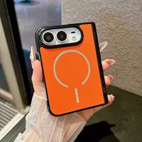 Étui magnétique en cuir PU électroplaqué pour iPhone 17-11 Pro Max Plus