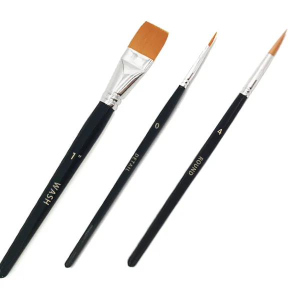 TercelArt 3pcs Nylon Hair Artist Paint Brush Set for Watercolor Brushes Professional Mop