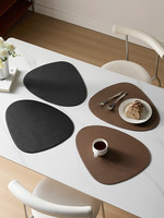 Sous-plat en cuir ovale irrégulier moderne, imperméable, résistant à l'huile, isolant thermique, épaissi, anti-brûlure