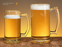 Verre à bière en verre sodocalcique transparent classique de 16 oz de qualité supérieure, personnalisable avec logo, vente en gros