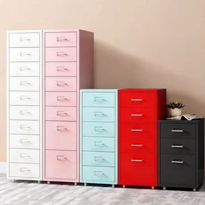Armoire de rangement en acier multi-tiroirs colorée, 3/5/6/9 tiroirs, armoire de classement en métal, organiseur de tiroirs vertical en fer pour la maison - Product Image 1