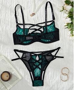 Nouvelle lingerie érotique personnalisée pour femmes, soutien-gorge sexy en dentelle à bretelles avec pompons, style mature ajouré, taille unique pour femmes - Product Image 3