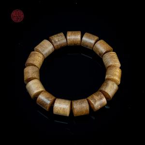Pulsera de Madera de Agar Natural, Cuentas de Bambú Lu Thong de 12 mm, Grado 1, Joyería para Meditación - Product Image 1