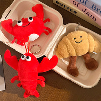 Porte-clés pendentif en peluche de crabe ou écrevisse, souvenir populaire, jouet de machine à griffes, poupée à suspendre pour sac à dos