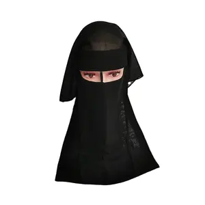 Großhandel Frauen Schleier Doppels chicht islamische muslimische Gebets kopf voller Schal Damen Atem Sommer Match-up ganzes Gesicht Hijab
