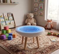 Table à bulles ronde Flyfirm avec lumières LED réglables, parfaite pour les bars, les salles sensorielles et la thérapie visuelle