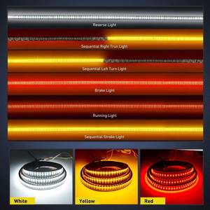 Barre lumineuse LED pour hayon de camion 48" 60" à triple rangée, 5 fonctions avec feux de recul, de frein et de clignotants, étanche, universelle pour pick-up - Product Image 5