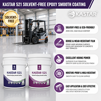 Cat Epoxy Dua Komponen Bebas Pelarut Kastar 521 yang Handal, Hasil Akhir Semi-Gloss untuk Renovasi Lantai