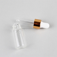 Botol tetes kaca Mini kosong, kemasan kosmetik minyak esensial 1ml 2ml 3ml 5ml dengan tutup emas