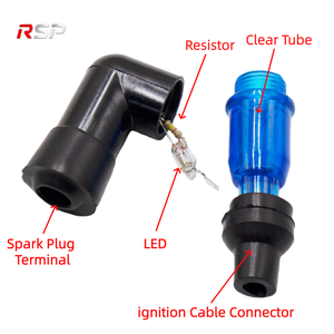 ปลอกหัวเทียนมอเตอร์ไซค์แบบ LED สากล ไฟกระพริบ ตัวเรือนยางพลาสติก หลายสี - Product Image 4