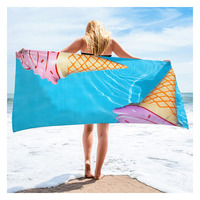 Venta directa de fábrica personalizado deporte acuático multicolor impresión toallas absorción microfibra playa toalla transpirable Poncho