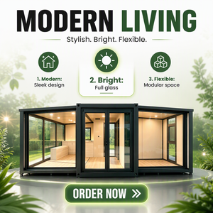 <span class=keywords><strong>Maison</strong></span> préfabriquée en acier durable et imperméable, et logements transportables de 20 pieds pour projets d'habitation - Product Image 2