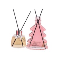 Bouteille en verre vide transparente en forme de sapin de Noël, grande capacité, colorée, pour recharge de diffuseur à bâtonnets de parfum, MOQ