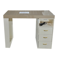 Table de manucure en bois avec aspirateur de poussière et tiroirs pour salon de manucure