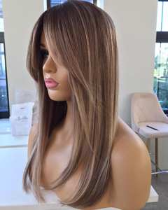 Topper de Cabello Humano Virgen de Primera Calidad al por Mayor con Flecos, Color Rubio Miel Marrón, con Flequillo para Cabello Fino - Product Image 5