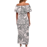 Robe Hawaïenne Traditionnelle Décontractée Style Samoan Puletasi pour Femme, Ensemble Deux Pièces Sexy Grande Taille pour l'Été