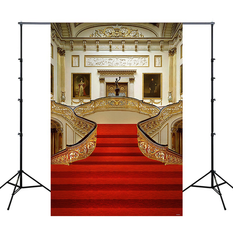 YongFoto 2.5 X 1.8 M Vinyl Backdrop VIP Red Stage Carpet Gold Glitter - View #7