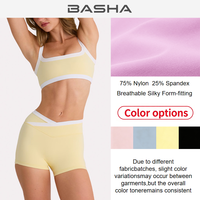 Ensembles de yoga personnalisés OEM pour femmes : Soutien-gorge de sport croisé taille haute et shorts – Tenues d'entraînement pour femmes – Vêtements de sport