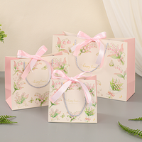 Sac en papier de luxe écologique imprimé floral Muguet pour douche nuptiale, Saint-Valentin et bougies