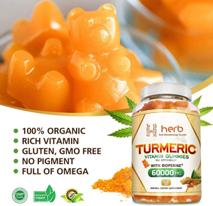 Gomitas Veganas de Cúrcuma y Jengibre de Marca Privada OEM, Suplementos para la Salud que Proporcionan Energía para Adultos - Product Image 4