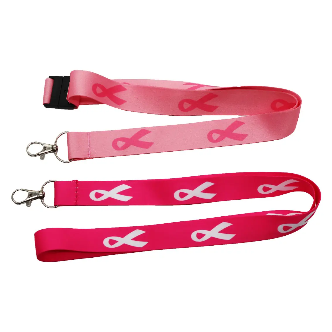 Fast Shipping Breast Cancer Awareness Lanyard Keychain Pink Ribbon Lanyard with Swivel Hook for Key Chain ID Badge Holder