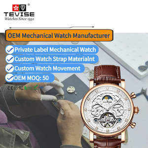 Tevise T867F Tourbillon Mineral Cam Lüks Otomatik Saat Mekanik Mekanizma Erkek İş Saatleri Su Geçirmez Kol Saati - Product Image 1