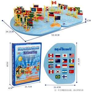 Puzzle in Legno della Mappa del Mondo Montessori con Bandiere Nazionali, Gioco Educativo di Geografia, Giocattolo Didattico Prescolare per Bambini - Product Image 5
