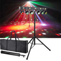 QSE Lighting - Luz de pista de baile portátil de seis cabezales móviles, combinación de sombras dinámicas para escenario, DMX512 RGBW Beam