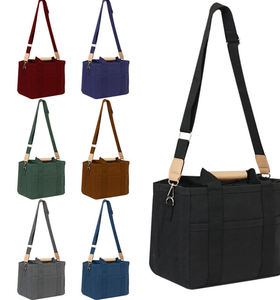 Bolso de compras de lona de algodón orgánico con logo impreso personalizado, bolso cruzado de alta calidad - Product Image 1