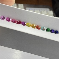 Pierres synthétiques ovales 5A de 5x7mm, 12 couleurs par lot, saphir corindon rose, rouge, bleu, jaune, vert, arc-en-ciel