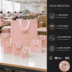 Sacs de courses en papier kraft biodégradables et écologiques avec logo personnalisé, gaufrage en gros pour l'emballage de vêtements de détail des petites entreprises - Product Image 3