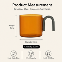 Gobelet en verre borosilicate haute résistance 300 ml, résistant à la chaleur, avec couvercle en bambou pour café glacé, thé et jus