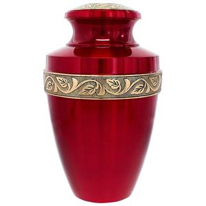 Red Brass Cremation <b>Urn</b> for Adult Human Ashes <b>Large</b> Memorial Metal <b>Urn</b> Decorative Burial Vase Funeral Keepsake Container Storage - Product Image 3