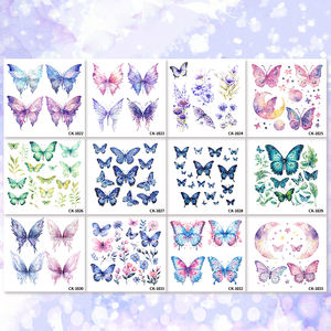CA Venta caliente desechable niños adultos fiesta brazo pierna Cuerpo brillante mariposa impermeable tatuaje temporal plantilla pegatina - Product Image 5