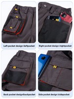 Pantalon de travail multifonctionnel pour homme avec poches, taille élastique, résistant à l'usure, pantalon cargo pour chantier, atelier, uniforme