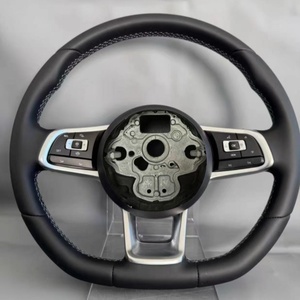 พวงมาลัยรถยนต์สำหรับ Volkswagen MK7 MK6 R Golf 7 Gti Golf 6 Jetta Tiguan Passat สำหรับ <span class=keywords><strong>VW</strong></span> CC พวงมาลัยหุ้มหนัง - Product Image 1