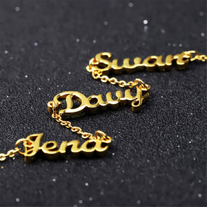 Collier personnalisé TD avec plusieurs noms, en acier inoxydable, pendentif combiné avec les noms des membres de la famille, bijoux personnalisés en gros - Product Image 6
