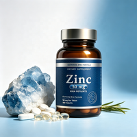 Comprimés de zinc certifiés ISO sous marque privée, haute puissance, 50 mg, favorisent la santé immunitaire, soins de la peau, complément alimentaire, faible MOQ