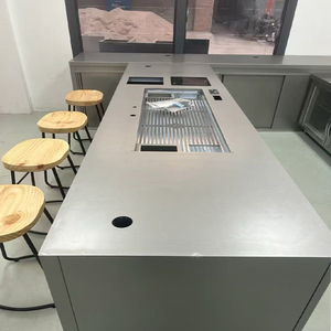 Hotel Bar Counter Luxury Mirror Stainless Steel Custom Bar <b>Workstation</b> with Logo for Lobby Restaurant - Product Image 3