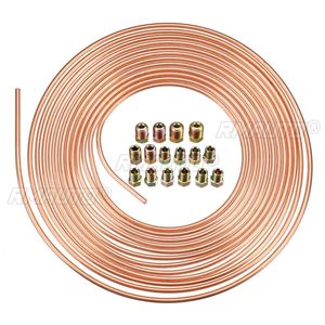 Tuyau en spirale de 7,62 m (25 pieds) en cuivre nickelé de 3/16 po de diamètre extérieur pour freinage, anti-rouille, avec 16 écrous de raccordement - Product Image 2
