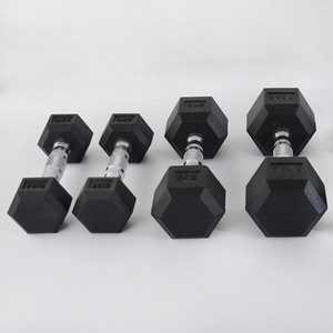 Heavy Duty Rubber Hex Dumbbell Set Gym Free Weights Equipment for Strength Training Home Fitness Workout